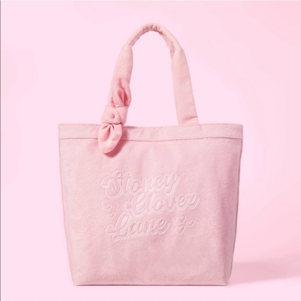 <SOLD>NWT Stoney Clover Lane x Target Light Pink Terry Cloth Embossed Beach Bag